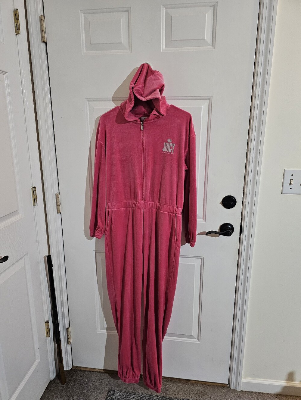 Juicy Couture Hot Pink Hooded One-Piece Jumpsuit With Hood - Picture 7 of 9